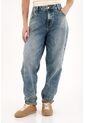 Topmark Jean Boyfriend Con Ruedo Al Corte Azul Para Mujer de topmark