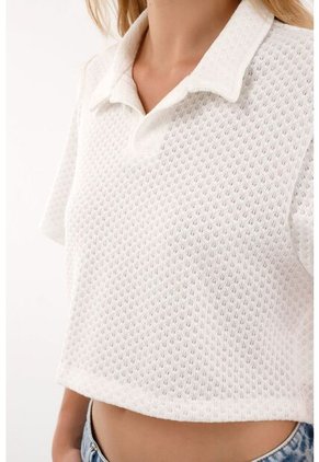 Topmark Camiseta Crop Amplia Crudo Para Mujer