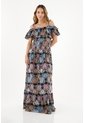 Topmark Vestido Estampado Con Boleros Decorativos Para Mujer de topmark