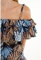 Topmark Vestido Estampado Con Boleros Decorativos Para Mujer de topmark
