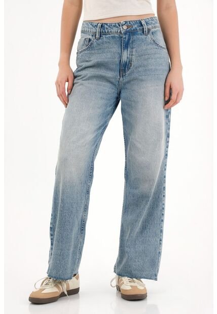 Topmark Jean Flare Tono Medio Con Bota Al Corte Para Mujer