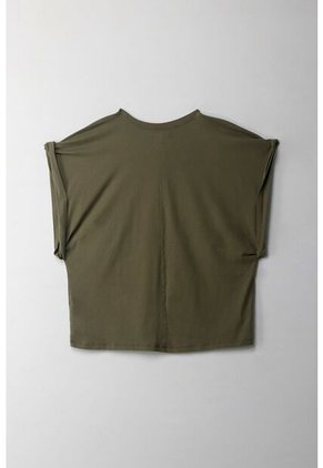 Topmark Camiseta Manga Sisa Con Bolsillo Verde Para Mujer