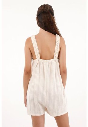 Topmark Enterizo Corto Tipo Mono Crudo Para Mujer