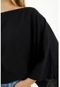 Camisa Oversize Negra Para Mujer de topmark
