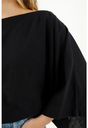 Camisa Oversize Negra Para Mujer