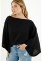 Camisa Oversize Negra Para Mujer de topmark