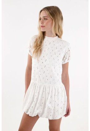 Topmark Vestido Con Ojalillo Crudo Para Mujer