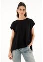 Topmark Camiseta Negra De Silueta Amplia Para Mujer de topmark