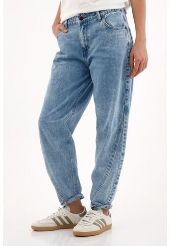 Topmark Jean Boyfriend Tiro Medio Azul Para Mujer topmark