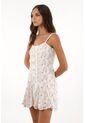Topmark Vestido Corto Bordado Blanco Para Mujer de topmark