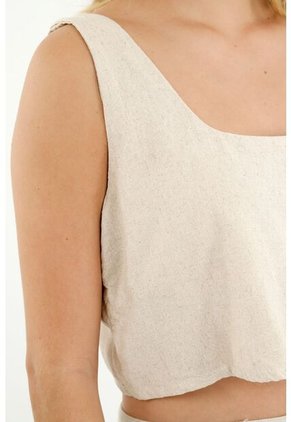 Camisa Tipo Crop Top Crudo Para Mujer