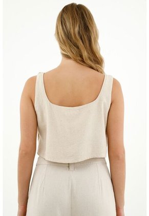 Camisa Tipo Crop Top Crudo Para Mujer