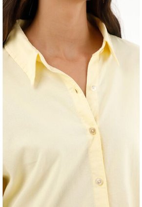 Camisa Manga Larga Amarilla Para Mujer