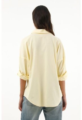 Camisa Manga Larga Amarilla Para Mujer
