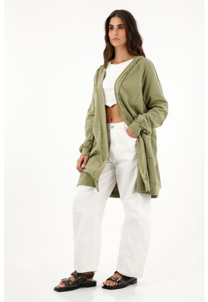 Buzo Tipo Cárdigan Verde Para Mujer