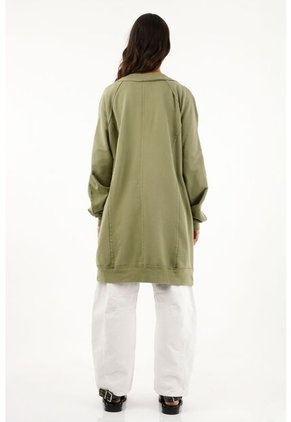 Buzo Tipo Cárdigan Verde Para Mujer