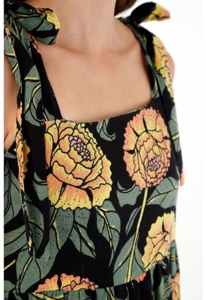 Vestido Estampado Con Boleros Para Mujer