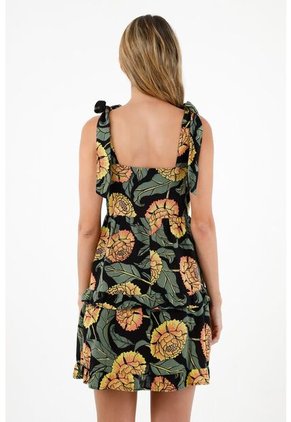 Vestido Estampado Con Boleros Para Mujer