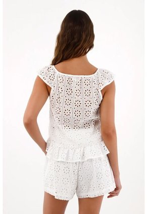 Topmark Camisa En Tela Ojalillo Crudo Para Mujer