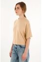 Camiseta Oversize Café Manga Corta Para Mujer de topmark