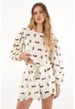 Topmark Short Estampado Con Cintutón Crudo Para Mujer de topmark