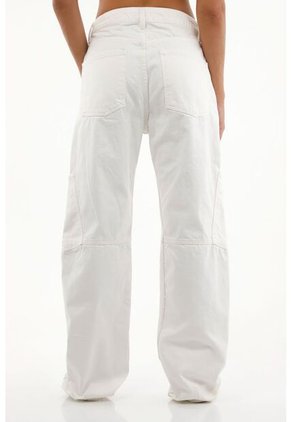Topmark Pantalón Recto Crudo Con Bolsillos Laterales Para Mujer