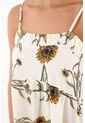Vestido Crudo Corto Con Estampado De Girasoles Para Mujer de topmark