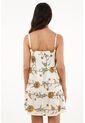 Vestido Crudo Corto Con Estampado De Girasoles Para Mujer de topmark