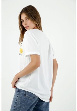 Camiseta De Mujer, Silueta Oversize Manga Corta, Con Estampado De Limones