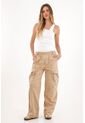 Topmark Pantalón Cargo Tiro Alto Crudo Para Mujer de topmark