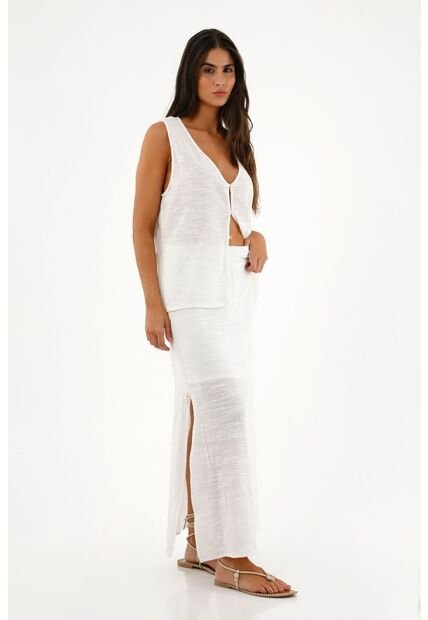 Topmark Falda Crudo Con Aberturas En Costados Para Mujer