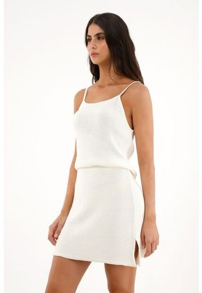 Topmark Falda Corta Tejida Crudo Para Mujer