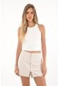 Topmark Falda Short Con Botones Crudo Para Mujer de topmark