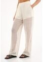 Topmark Pantalón Recto De Tejido Abierto Crudo Para Mujer de topmark