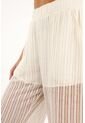 Topmark Pantalón Recto De Tejido Abierto Crudo Para Mujer de topmark