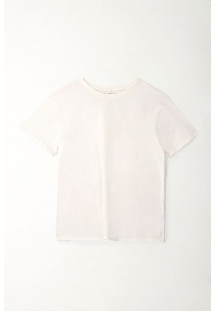 Topmark Camiseta Básica Con Aberturas En Espalda Crudo Para Mujer