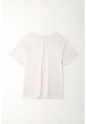 Topmark Camiseta Básica Con Aberturas En Espalda Crudo Para Mujer