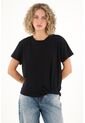 Topmark Camiseta Con Detalle Anudado Negra Para Mujer de topmark