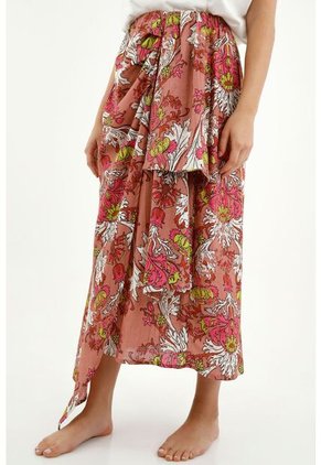 Falda Larga Rosada Para Mujer