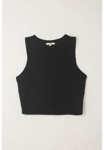 Topmark Camiseta Manga Sisa Tejida Negra Para Mujer topmark