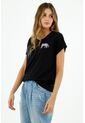 Camiseta De Mujer, Silueta Clásica, Cuello Redondo, Manga Corta, Con Leopardo Bordado de topmark
