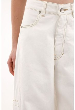 Topmark Jean Wide Leg Tiro Alto Crudo Para Mujer