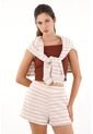 Topmark Short Con Diseño A Rayas En Tejido De Punto Para Mujer de topmark