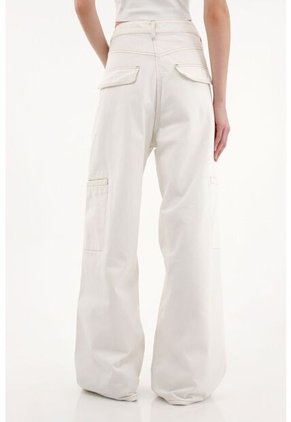 Topmark Jean Wide Leg Tiro Alto Crudo Para Mujer