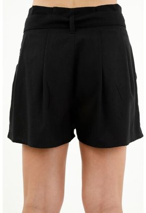 Short Estilo Paper Bag Negro Para Mujer