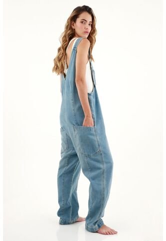 Topmark Overall De Pantalón Largo Azul Para Mujer topmark