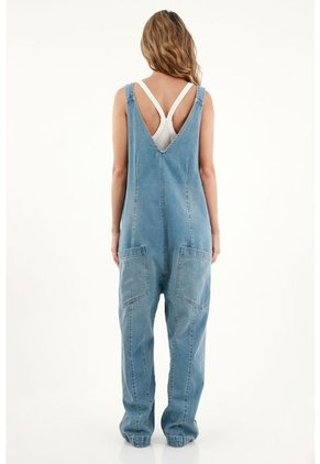 Topmark Overall De Pantalón Largo Azul Para Mujer