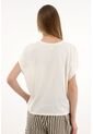 Topmark Camiseta Oversize Con Bordado Decorativo Crudo Para Mujer de topmark