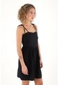 Topmark Vestido Corto De Tiras Que Anudan En Hombro Negro Para Mujer de topmark
