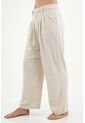 Pantalón Con Prenses Crudo Para Mujer de topmark